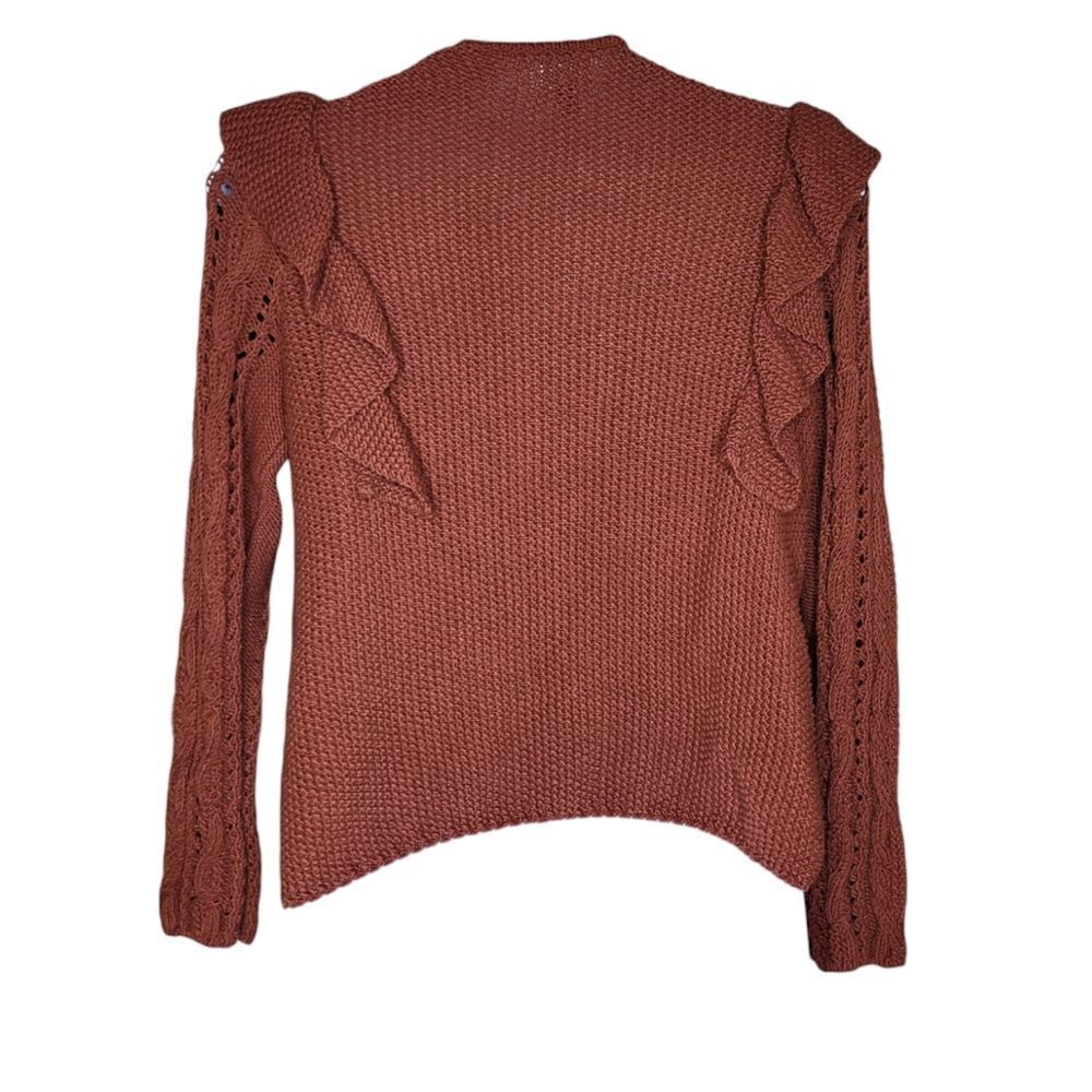 Universal Thread Rust Open Front Ruffle Cardigan … - image 3
